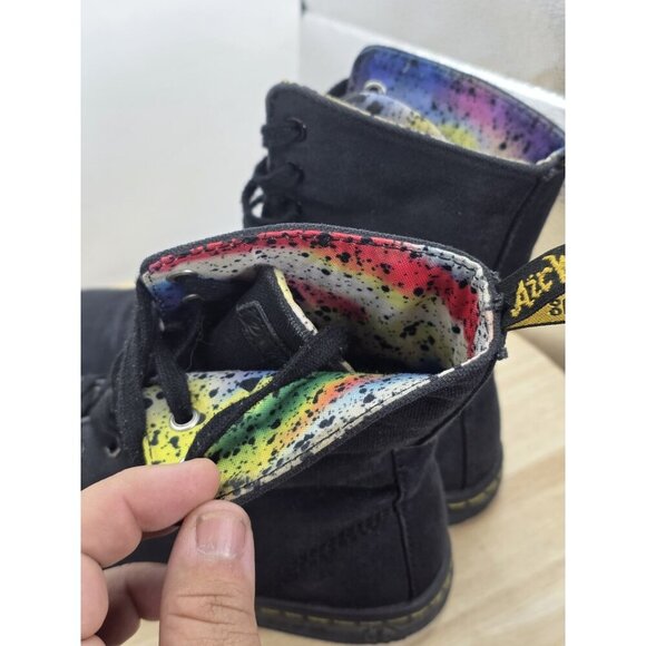 Dr Doc Martens Stratford Canvas Womens Combat Boots Size 8 Canvas black 9-Eye - Picture 9 of 12